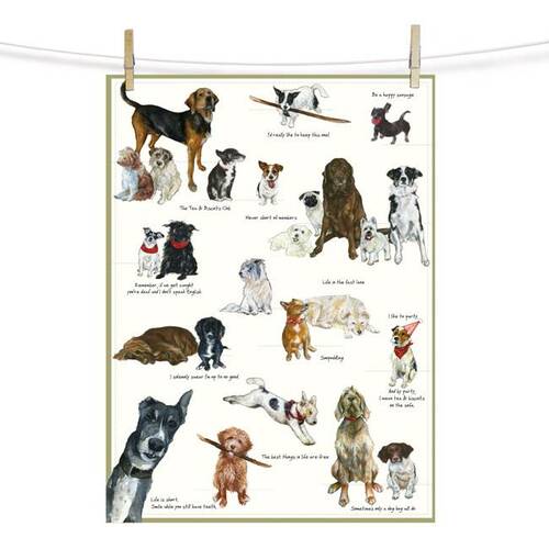 Little Dog Laughed Tea Towel